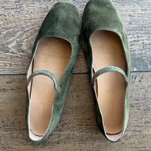 Madewell Greta Olive Suede Flats